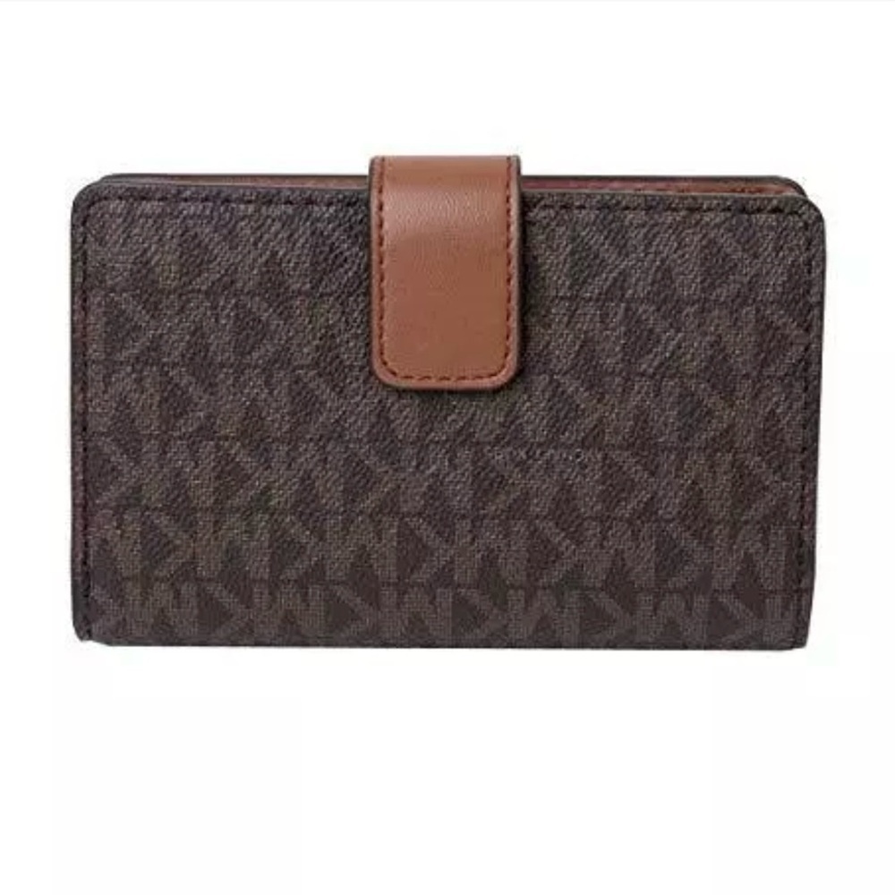 Michael Kors Jet Set Travel Billfold Zip Coin Wallet in Brown/Acorn NWT - Picture 4 of 13